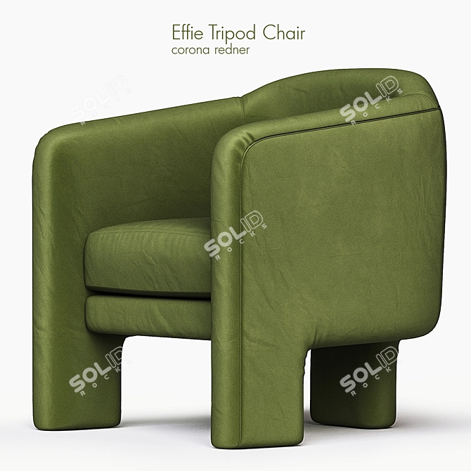 Effie Tripod Chair: A Portable and Stylish Seating Solution 3D model image 1
