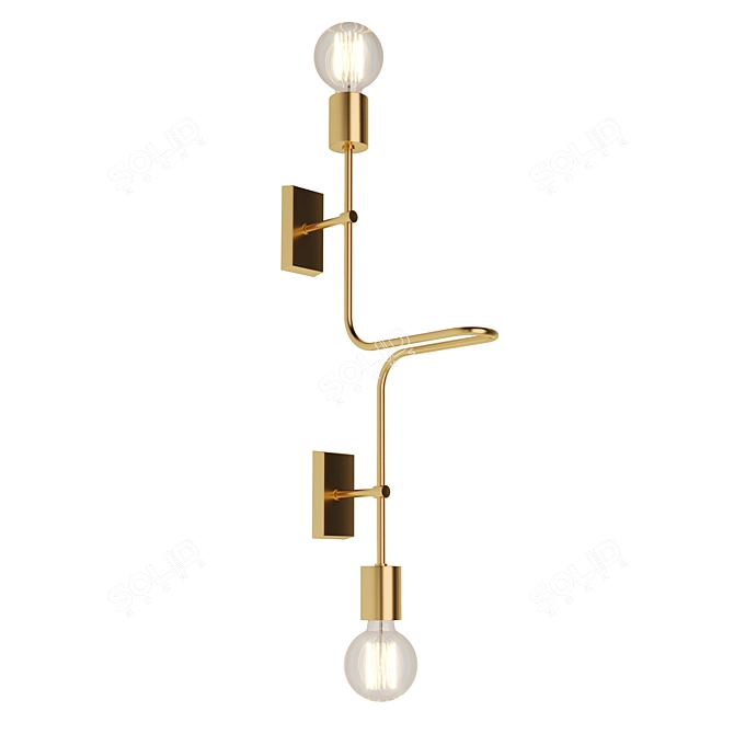 Serpent Brass Wall Lamp 3D model image 1