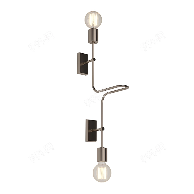 Serpent Brass Wall Lamp 3D model image 2