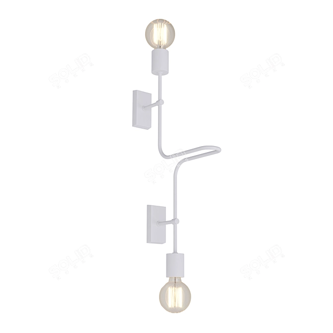 Serpent Brass Wall Lamp 3D model image 4