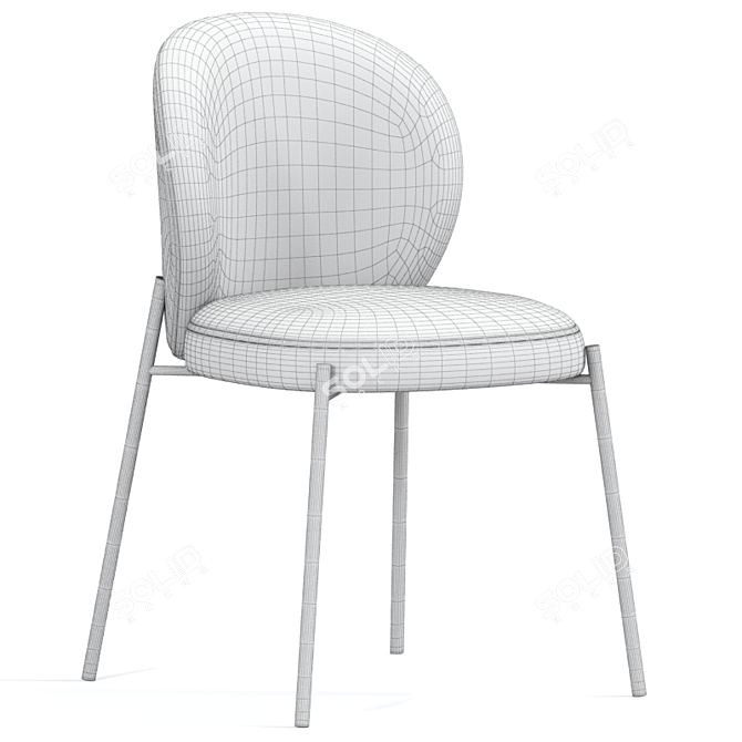 Elegant Elisa Wingback Dining Chair 3D model image 2