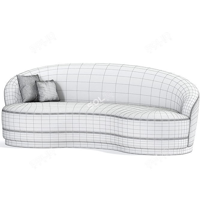 Sleek Sinuous Curve Sofa 3D model image 2