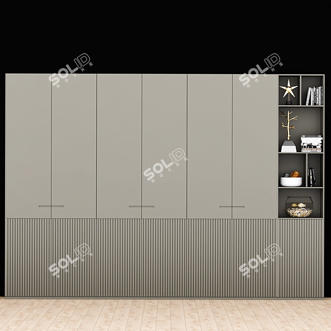 Spacious Wardrobe: 425x300x40 cm 3D model image 1