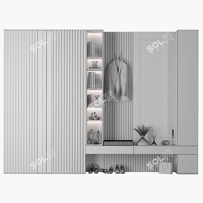 Elegant Hallway Composition, Spacious 3D model image 4