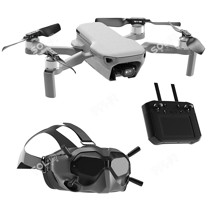 DJI Mavic 2 Mini: Pro Quadcopter 3D model image 1