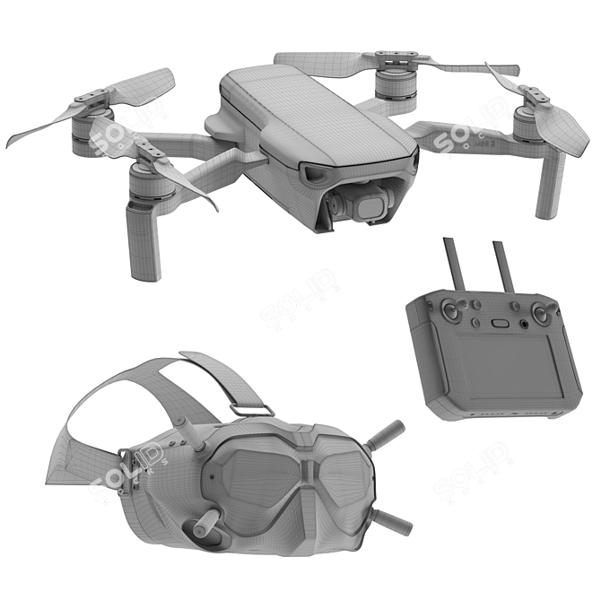 DJI Mavic 2 Mini: Pro Quadcopter 3D model image 2