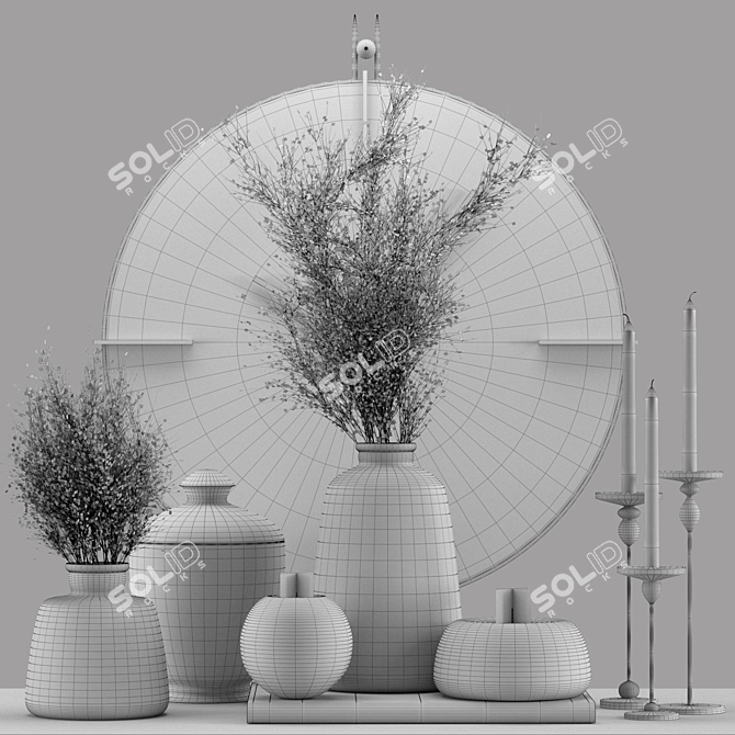 Elegant A3 Decorative Set 3D model image 5