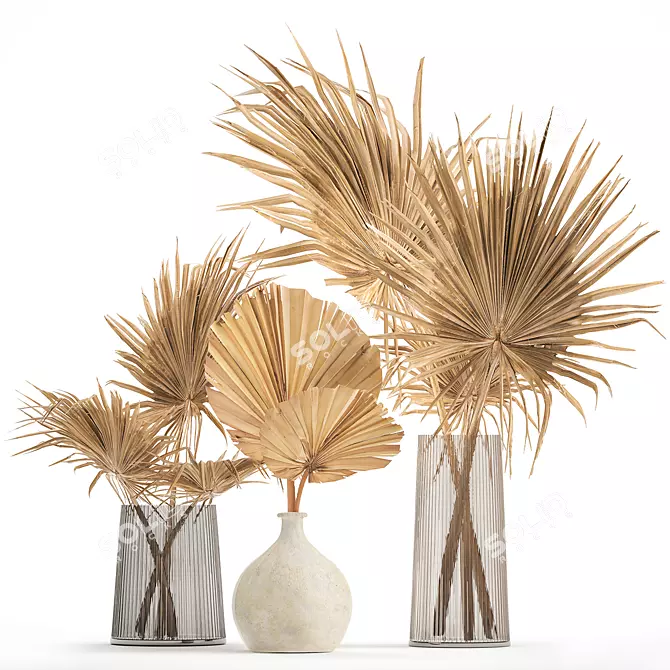 Palm Leaf Bouquet 3D model image 1