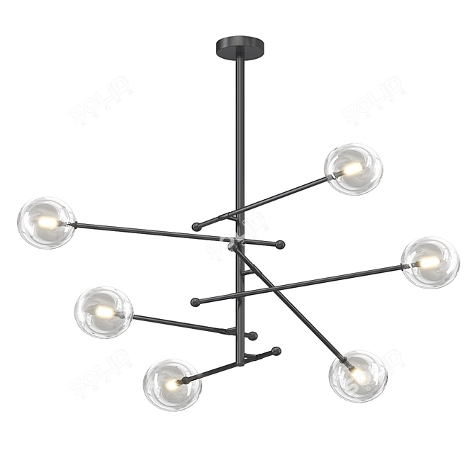 Modern LED Ceiling Chandelier: Jeta 3D model image 2