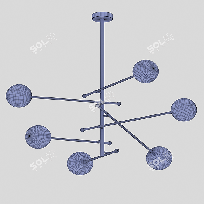 Modern LED Ceiling Chandelier: Jeta 3D model image 4