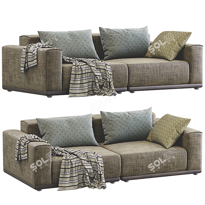 Nordic XYZ Sofa - Modern Scandinavian Style Couch 3D model image 1