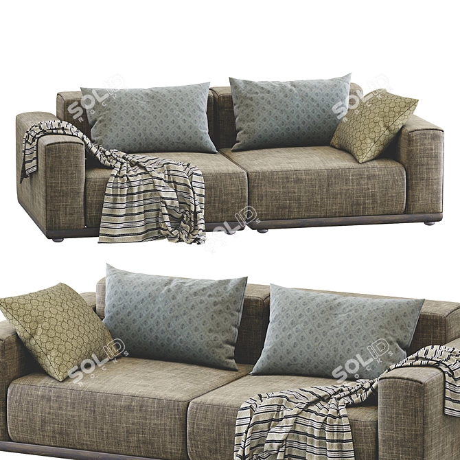 Nordic XYZ Sofa - Modern Scandinavian Style Couch 3D model image 2