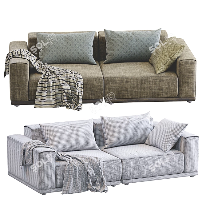 Nordic XYZ Sofa - Modern Scandinavian Style Couch 3D model image 4