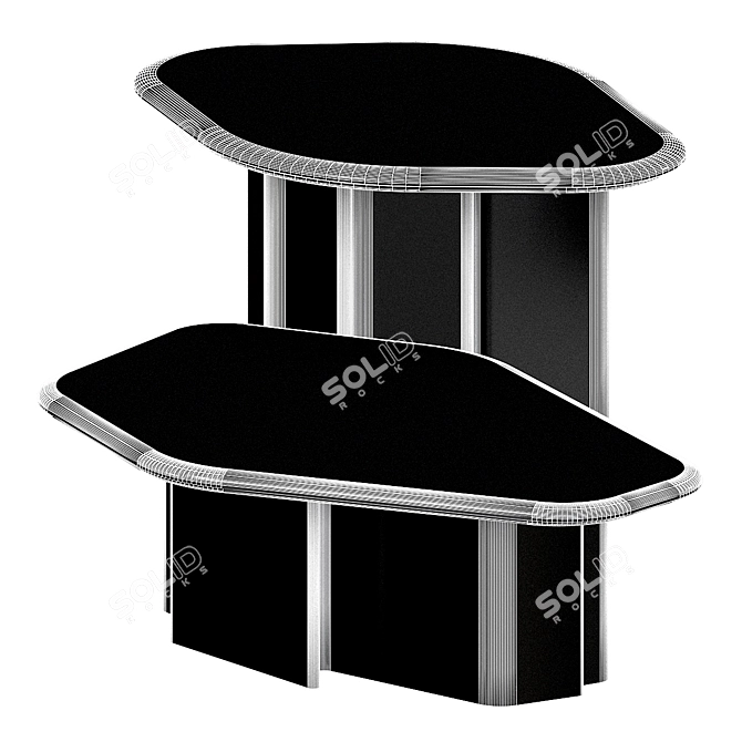 Luxury Ragali Center Table with Marble Top 3D model image 3