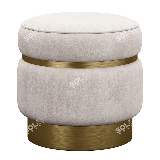 Malcolm Fabric Banded Ottoman 3D model image 3