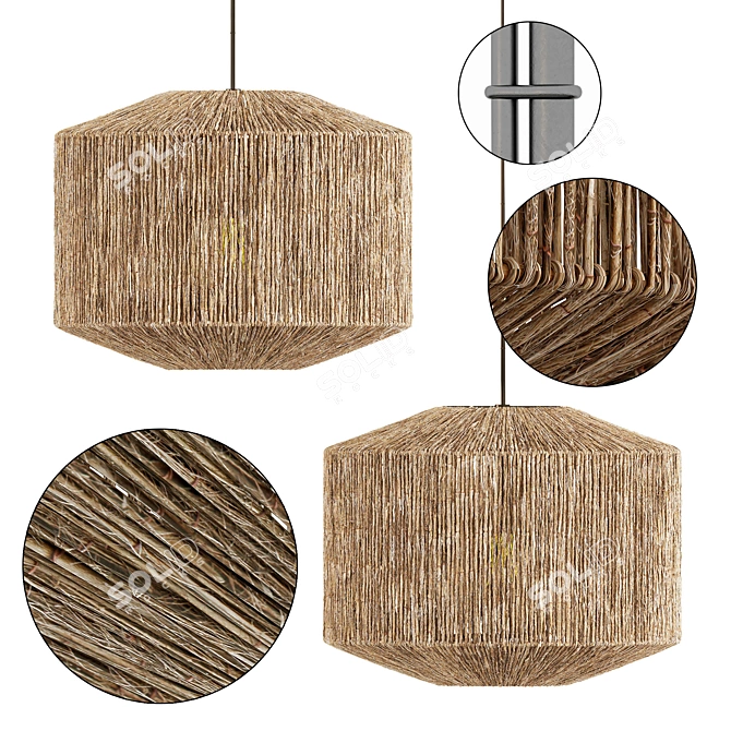 Rope Barrel Chandelier 3D model image 1