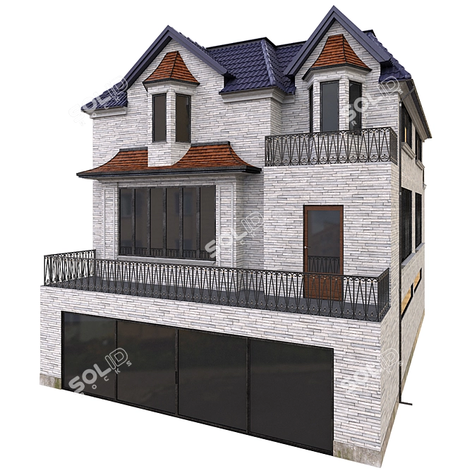 Modern House Building - High Quality 3D model image 4