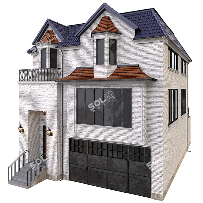 Modern House Building - High Quality 3D model image 7