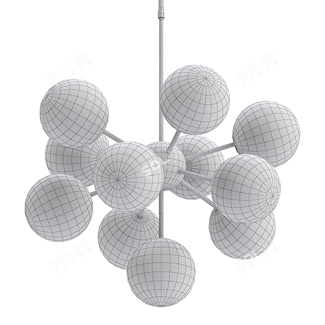 Elegant Molecola Pendant Light 3D model image 2