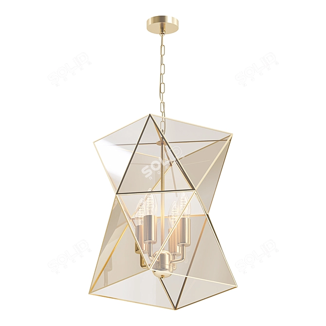 Elegant Polihedron Pendant Chandelier 3D model image 1