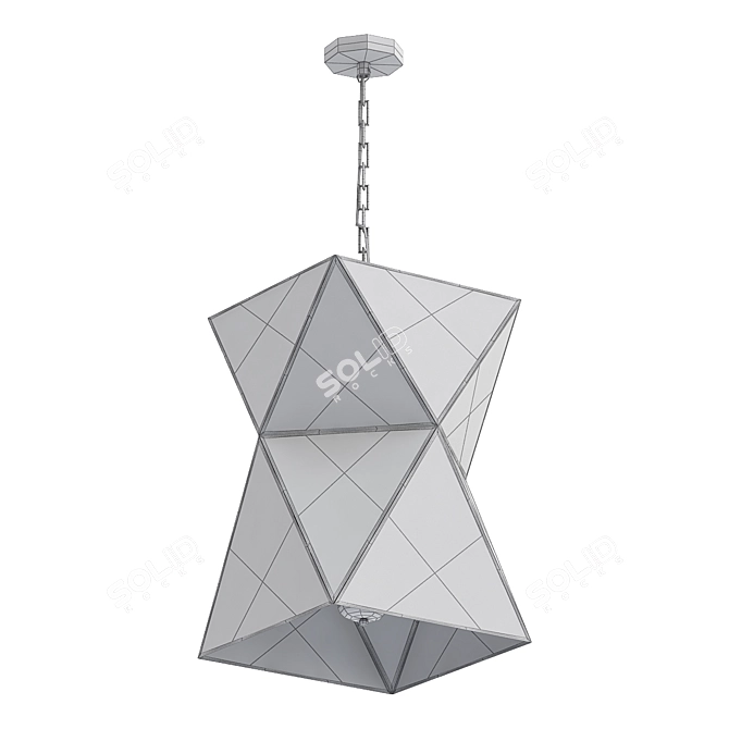 Elegant Polihedron Pendant Chandelier 3D model image 2