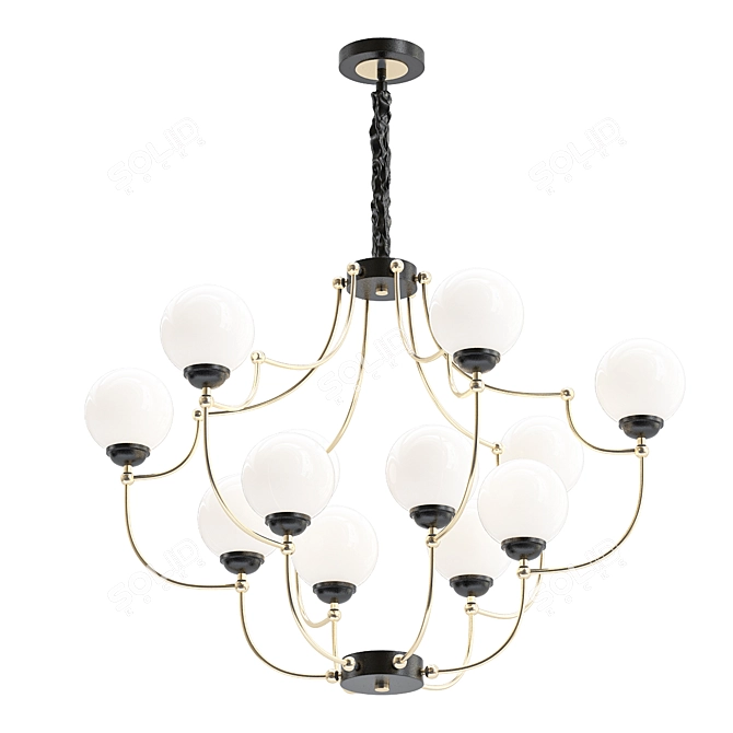 Sleek Loft ASTORIA Chandelier 3D model image 1