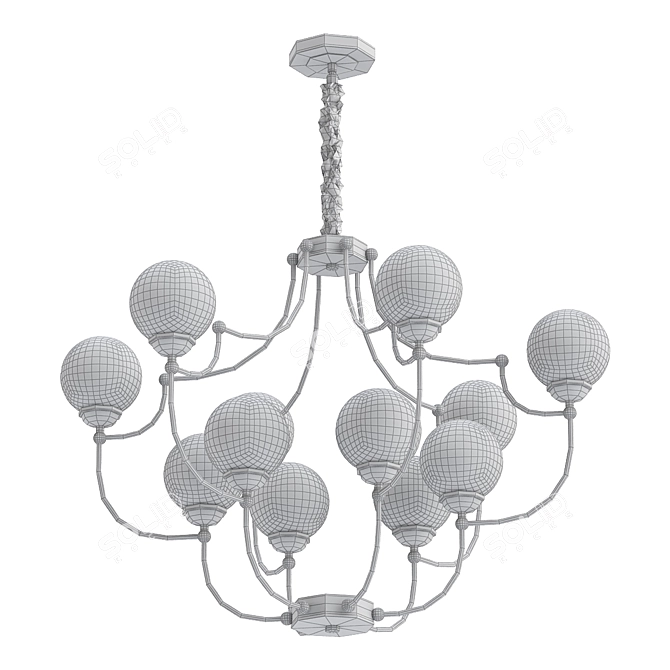 Sleek Loft ASTORIA Chandelier 3D model image 2