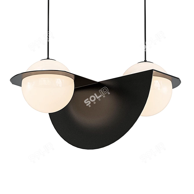 Minimalist Brass Pendant Light 3D model image 1