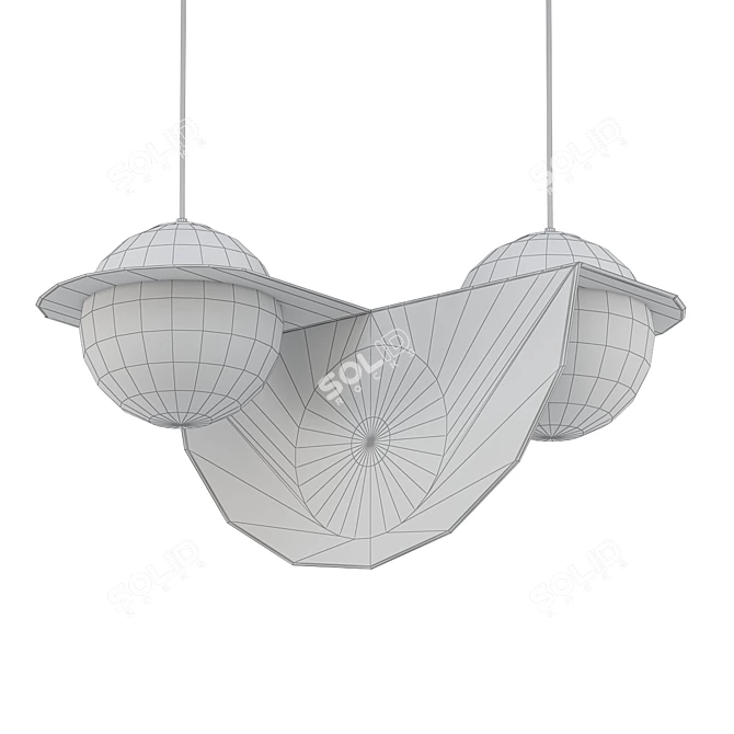 Minimalist Brass Pendant Light 3D model image 2