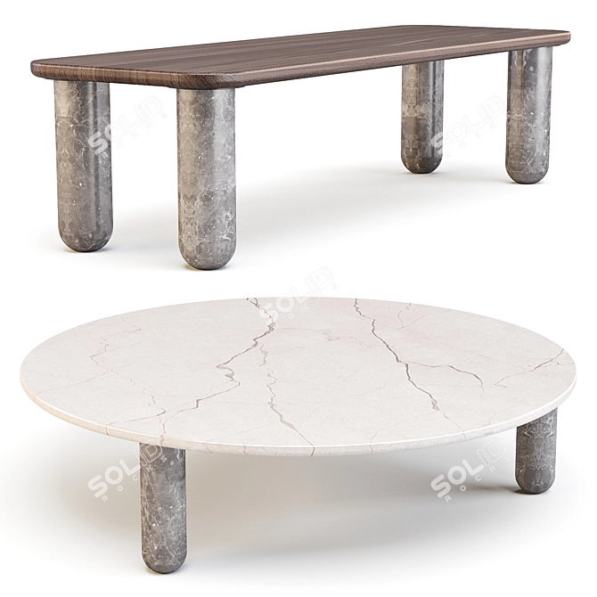 Elegant Harmony: Sunday Coffee Tables 3D model image 1