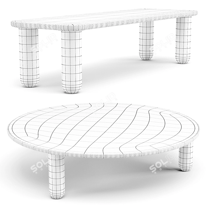 Elegant Harmony: Sunday Coffee Tables 3D model image 2