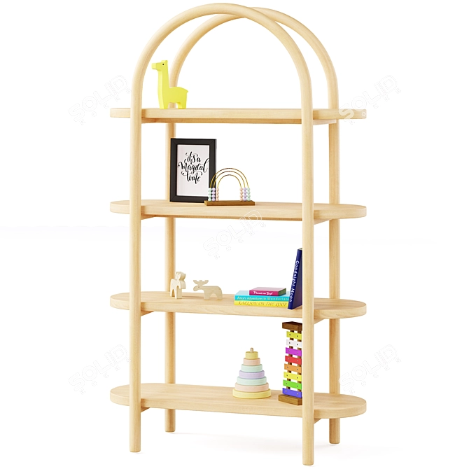  Dolly Natural Tall Bookcase: Stylish and Reliable 3D model image 1