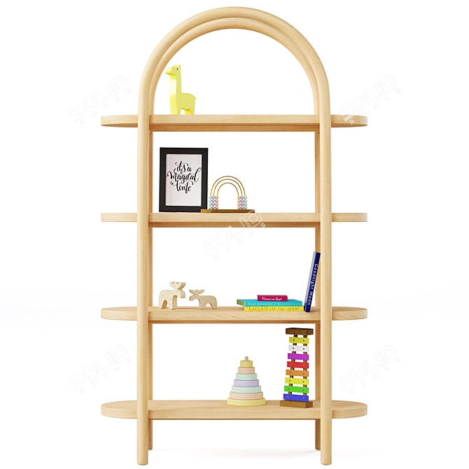  Dolly Natural Tall Bookcase: Stylish and Reliable 3D model image 2