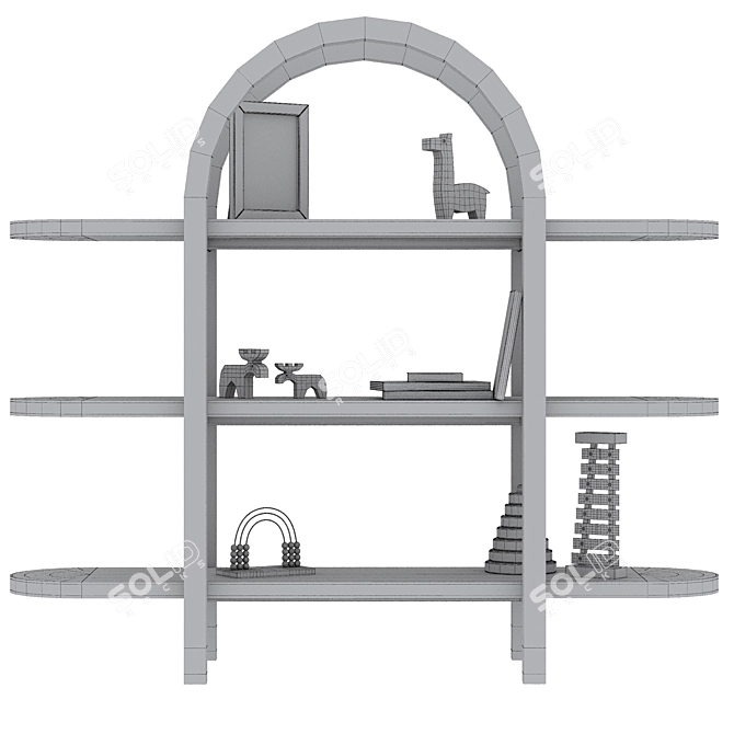 Dolly Natural Wide Bookcase: Stylish and Functional 3D model image 3