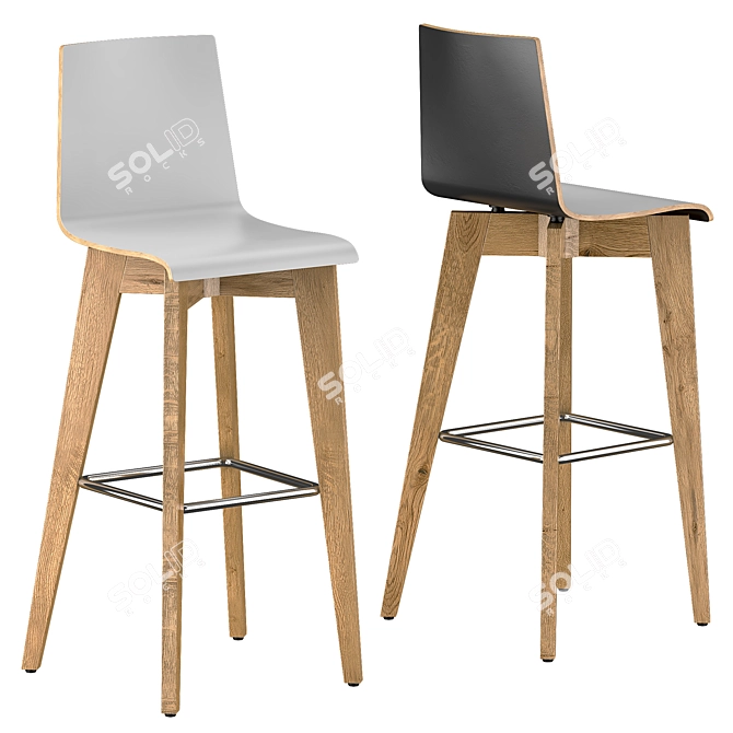 Frovi JIG Laminate Stool: Modern, Versatile Seating 3D model image 1