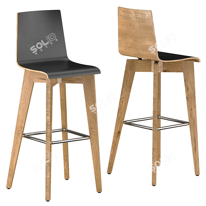 Frovi JIG Laminate Stool: Modern, Versatile Seating 3D model image 2