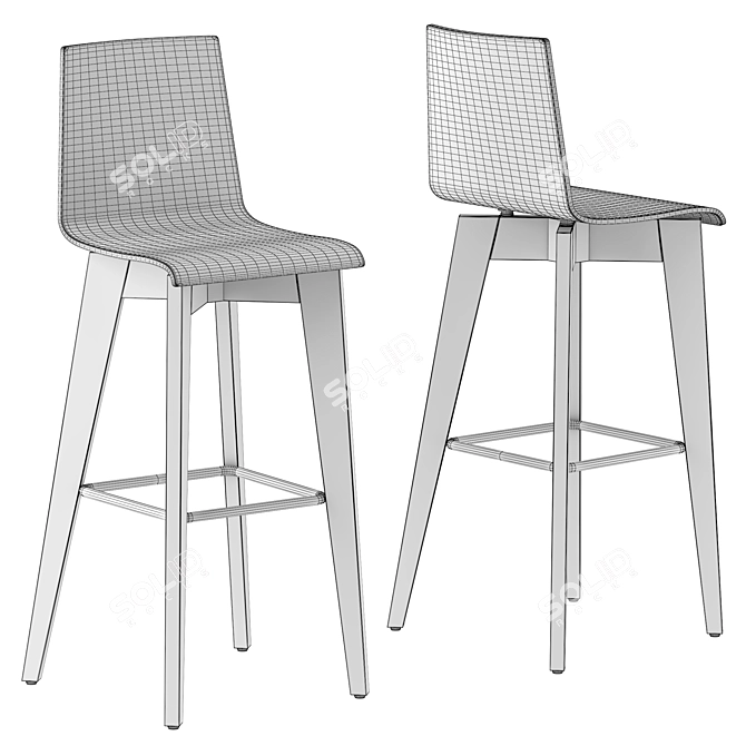 Frovi JIG Laminate Stool: Modern, Versatile Seating 3D model image 6