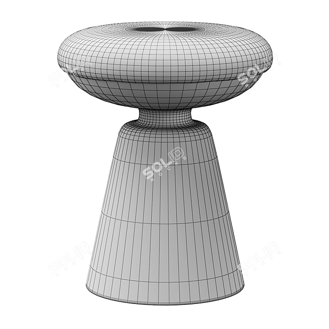 Modern Juniper Round Side Stool 3D model image 4