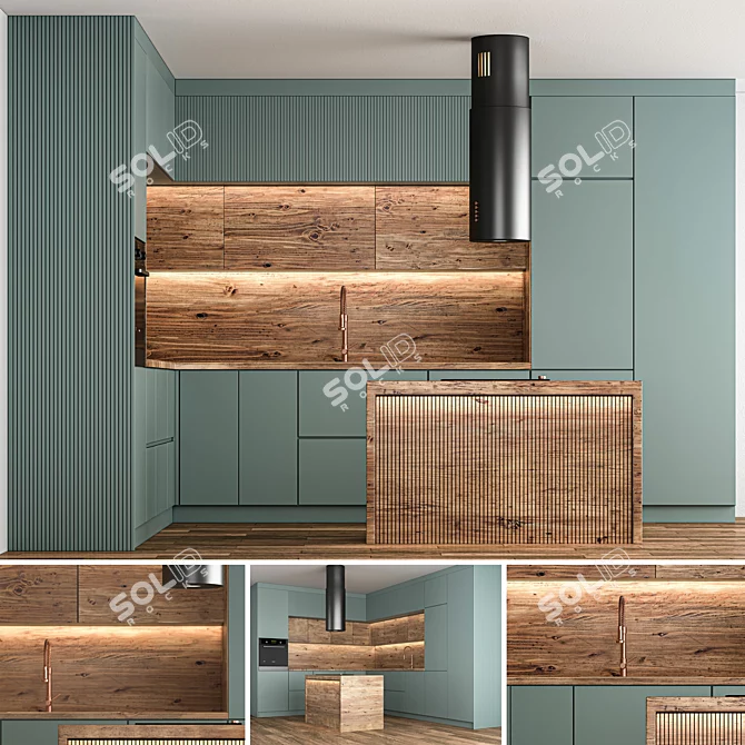 Modern Kitchen Design 2015 3D model image 1