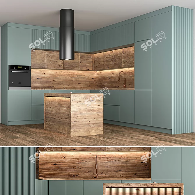 Modern Kitchen Design 2015 3D model image 4