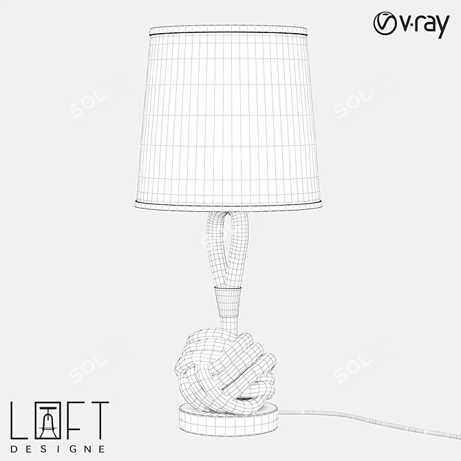 LoftDesigne 867 Table Lamp: Industrial Style, Metal & Fabric 3D model image 2