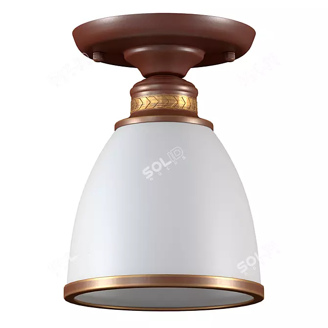 Classic Metal & Glass Ceiling Chandelier 3D model image 1