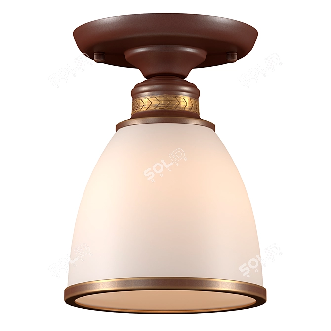 Classic Metal & Glass Ceiling Chandelier 3D model image 2