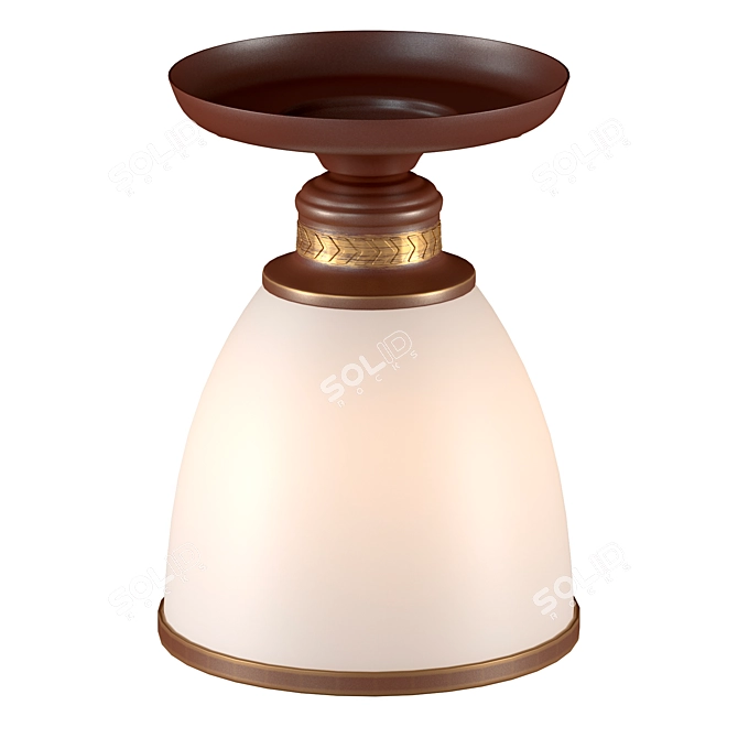 Classic Metal & Glass Ceiling Chandelier 3D model image 4