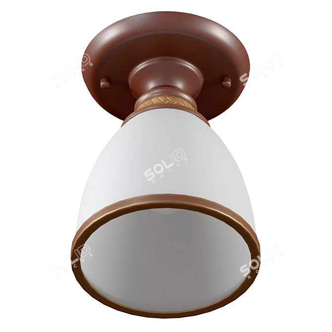 Classic Metal & Glass Ceiling Chandelier 3D model image 5