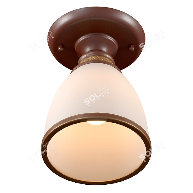 Classic Metal & Glass Ceiling Chandelier 3D model image 6