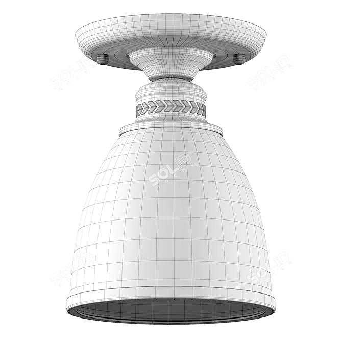 Classic Metal & Glass Ceiling Chandelier 3D model image 7