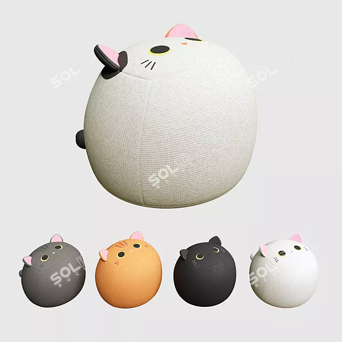 Fluffy Michi Pillow Cats 3D model image 4