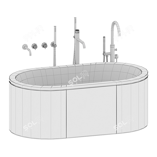 Luxury Italian Cielo Cibele Bath Tub 3D model image 3