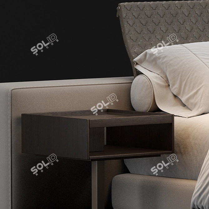 Minimalist Minotti Yang Bed 3D model image 2